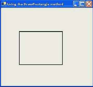 Результат вызова DrawRectangle: прямоугольник в рамке толщиной 6 пикселов Вывод текста